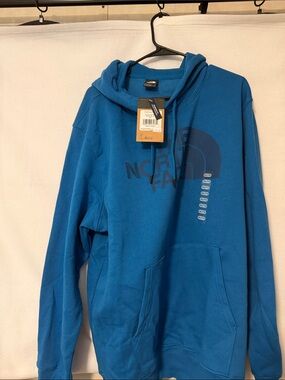 The North Face Men's Teal Blue Logo Pullover Hoodie